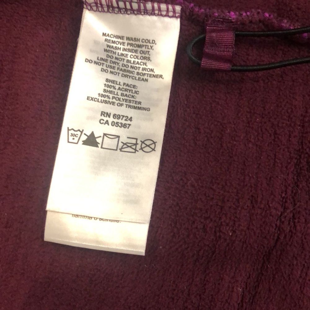 COLUMBIA Womens Raspberry Wine Knit Full Zip Fleece Lined Zip Pockets Hoodie Lrg - Picture 13 of 15